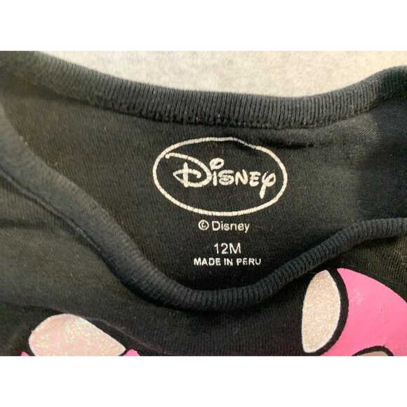 Disney Girls Infant baby Size 12 months Black short sleeve tshirt tee black minn - Picture 2 of 3